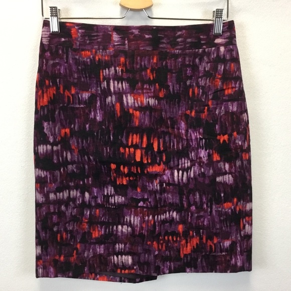 Ann Taylor Factory Purple Orange Abstract Print Skirt - Picture 1 of 8